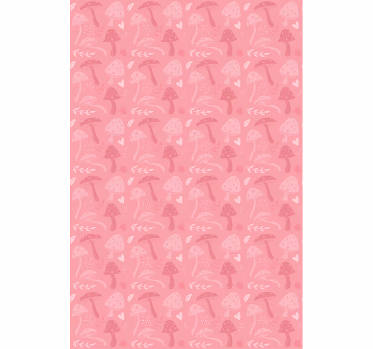 Pink charming mushrooms blind flowers and plants - TenStickers