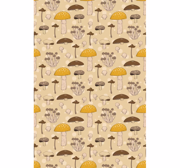 Mushroom Garden Pattern blind flowers and plants - TenStickers