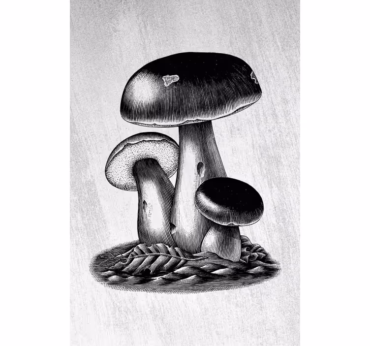 Mushroom Elegance blind flowers and plants - TenStickers