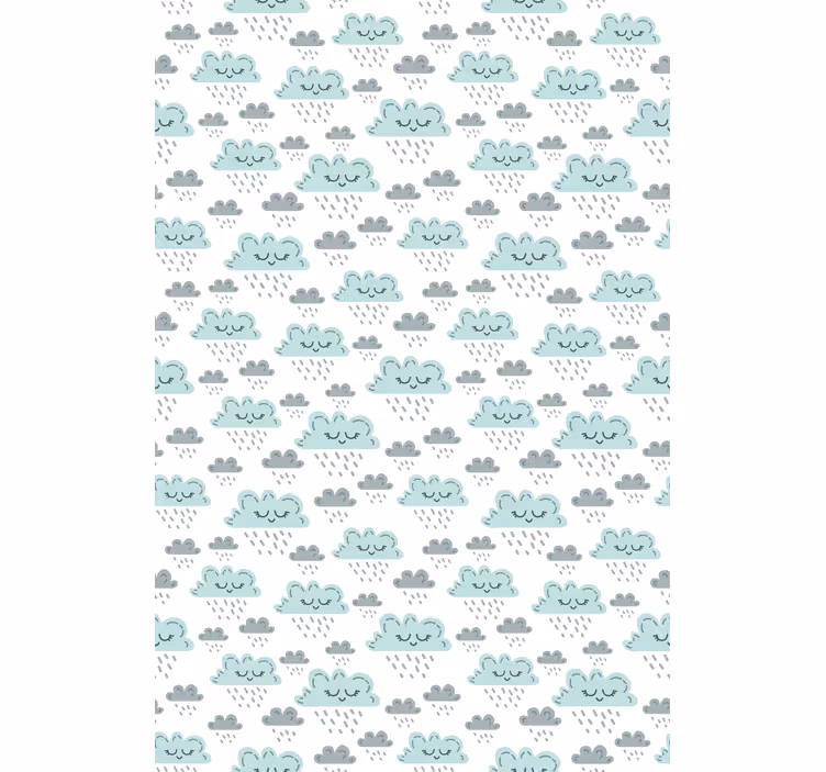 Blue rainy pattern cloud roller blind - TenStickers
