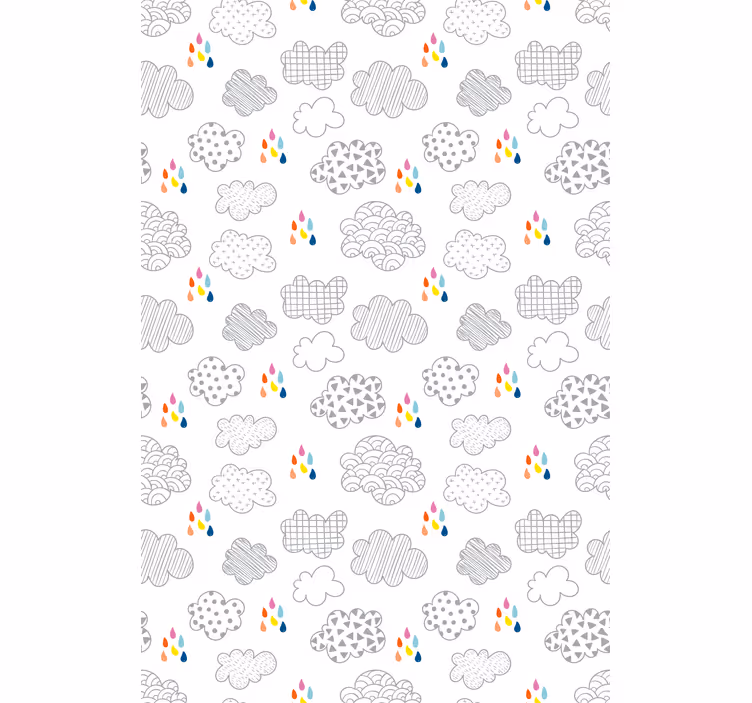 Grey rainy pattern cloud roller blind - TenStickers