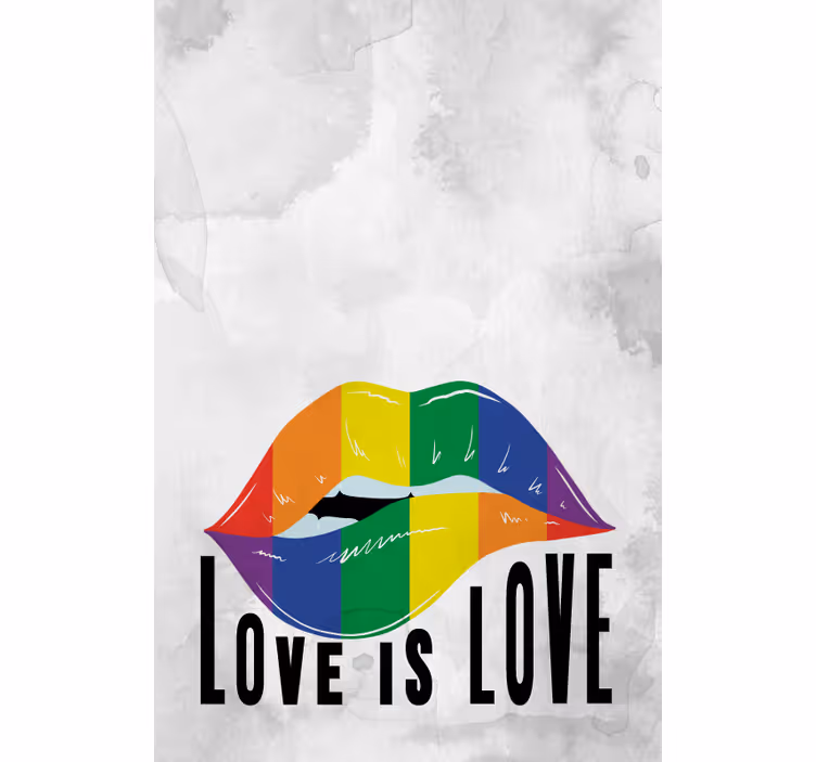 Rainbow Lip Art text blind - TenStickers