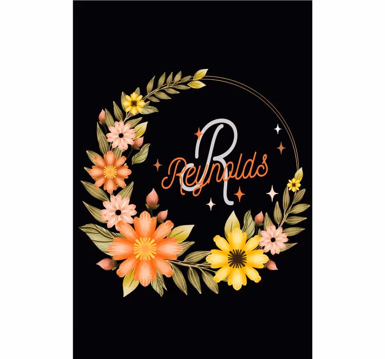 Elegant initial and name blind flowers and plants - TenStickers