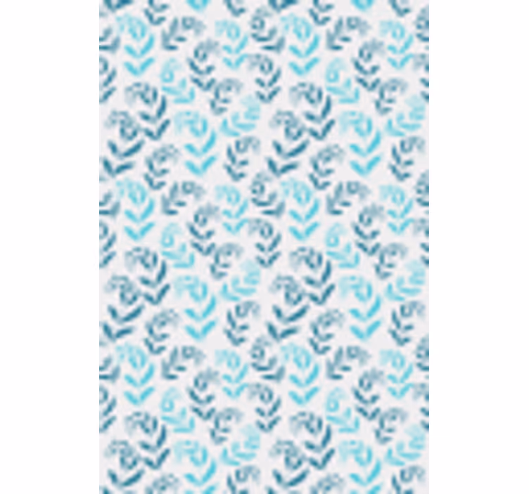 Blue stylised leaf pattern blind flowers and plants - TenStickers