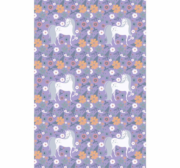 Purple unicorns and flowers blind children - TenStickers