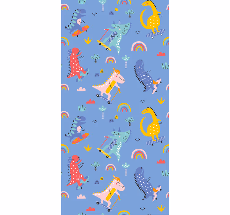Skateboarding scene dinosaur blind - TenStickers