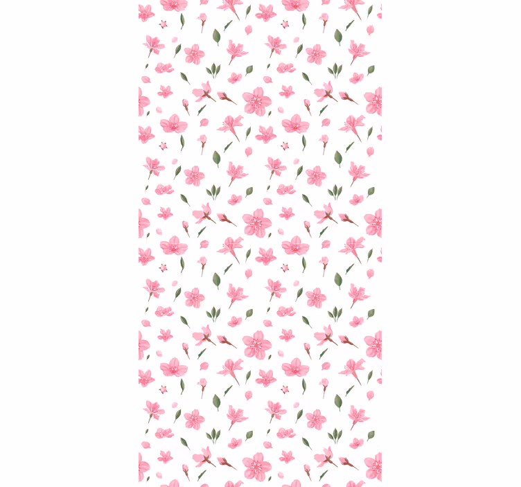 Delicate pink pattern floral roller blind - TenStickers
