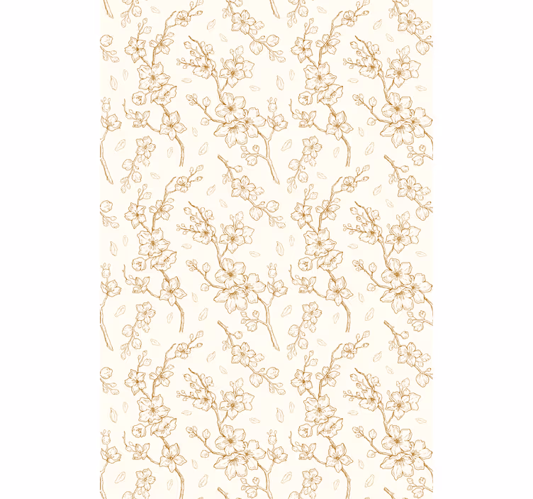 Simple beige blossom pattern blind flowers and plants - TenStickers