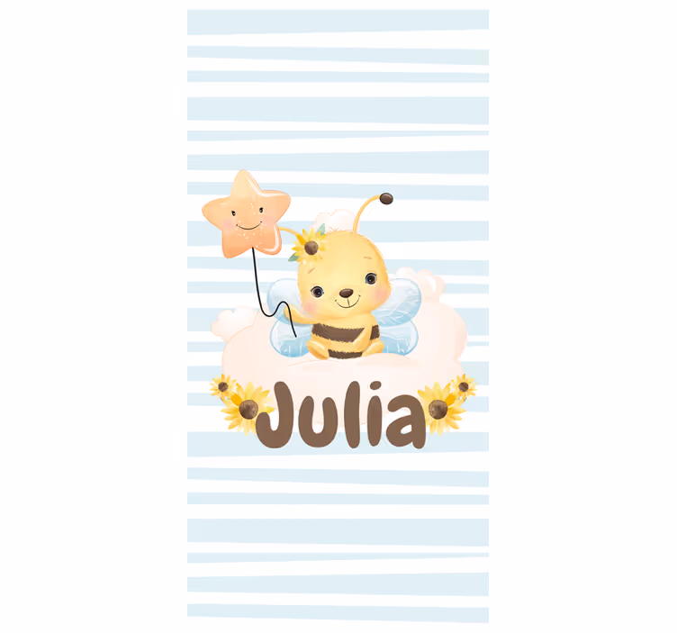 Cute Bee with Name blind children - TenStickers