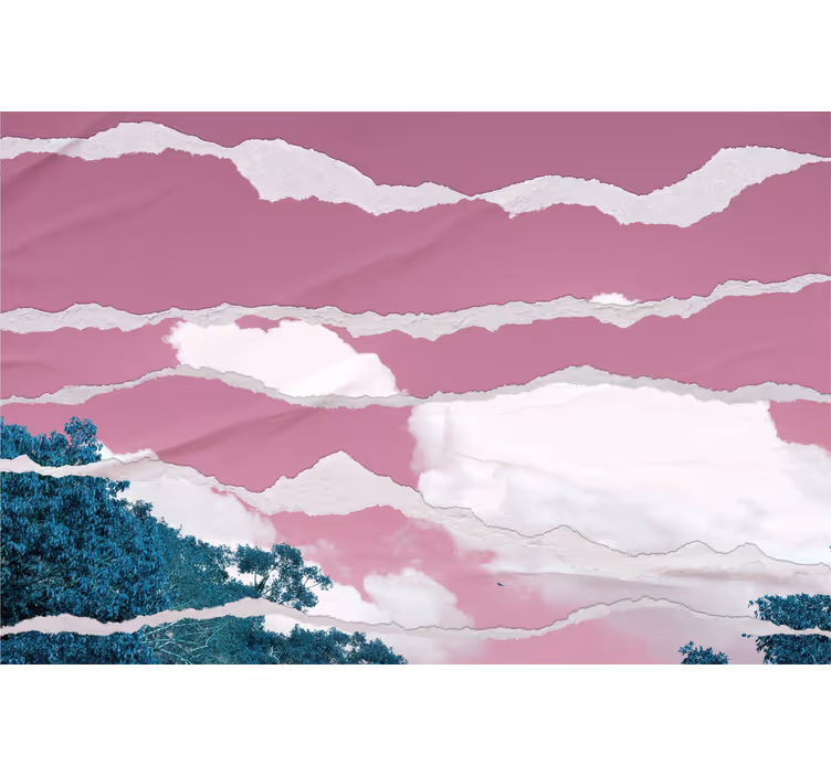 Cloudy Pink Horizon cloud roller blind - TenStickers