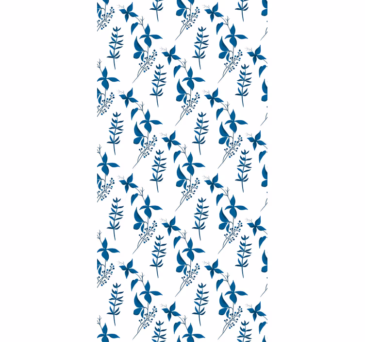 Minimalistic blue tropical pattern blind flowers and plants - TenStickers