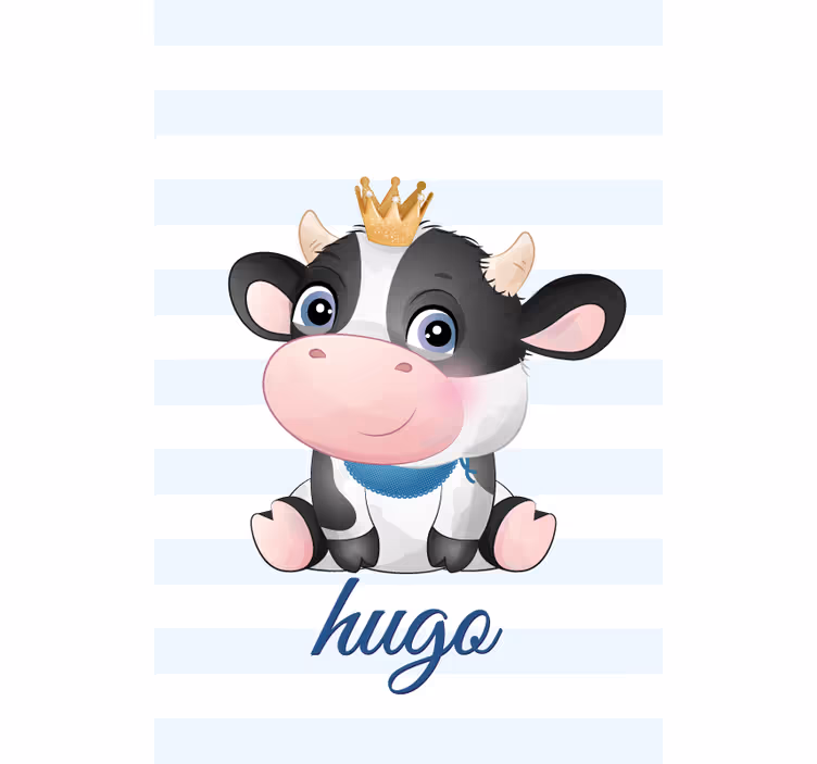 Crowned cow with name blind children - TenStickers