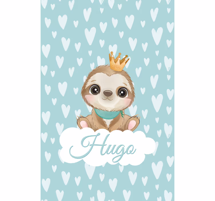 Sloth with crown and name blind children - TenStickers