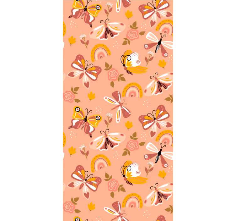 Pink fluttering pattern butterflies blind - TenStickers