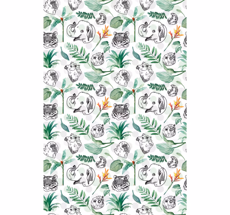 Green jungle animals blind children - TenStickers