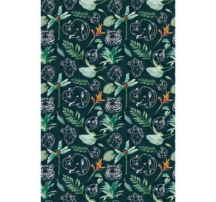 Animal Sketch Floral animals blind - TenStickers