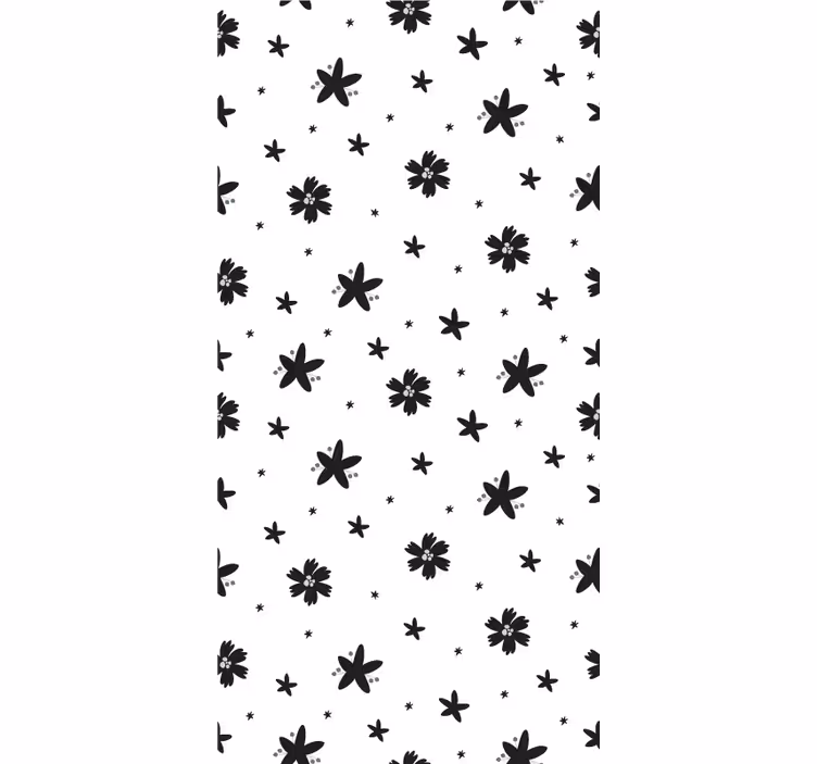 Black and White Design floral roller blind - TenStickers