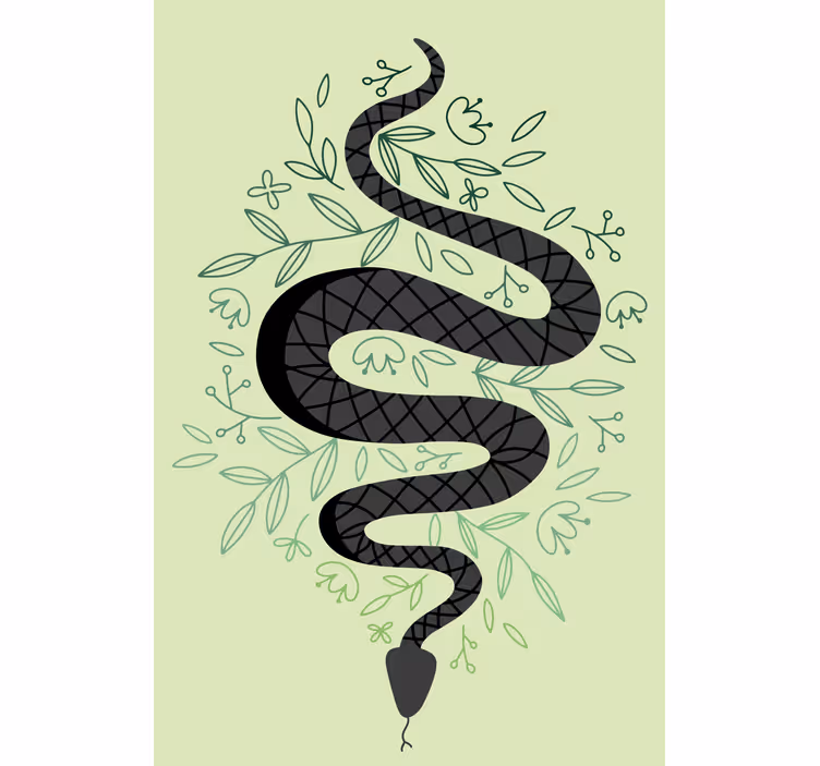 Striped snakes in leaves Various animal blind - TenStickers