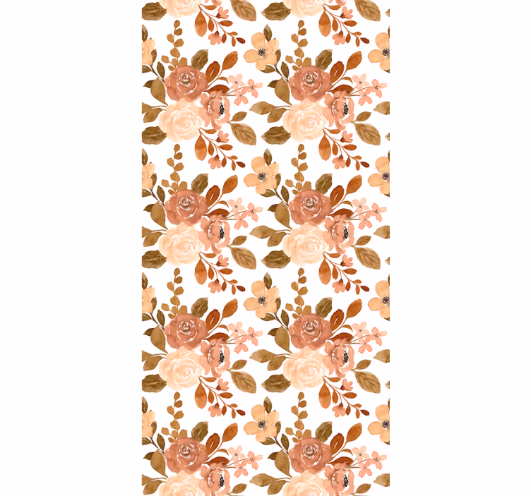 Romantic beige pattern floral roller blind - TenStickers
