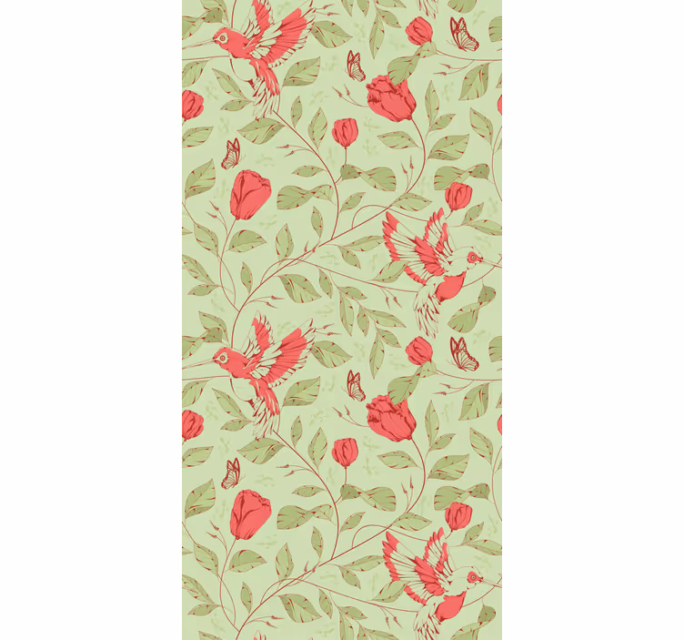 Hummingbirds and blooms blind flowers and plants - TenStickers