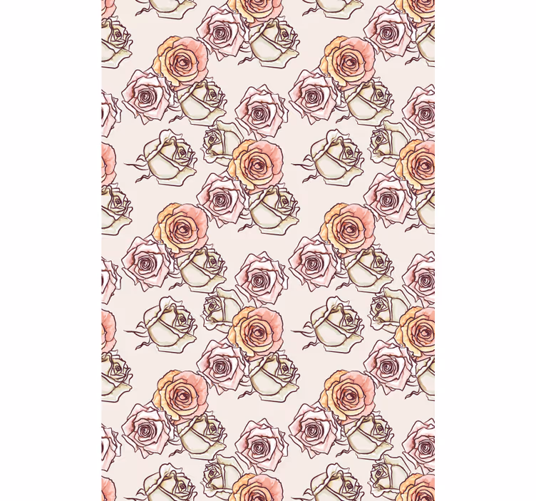 Rose Illustration Pattern blind flowers and plants - TenStickers