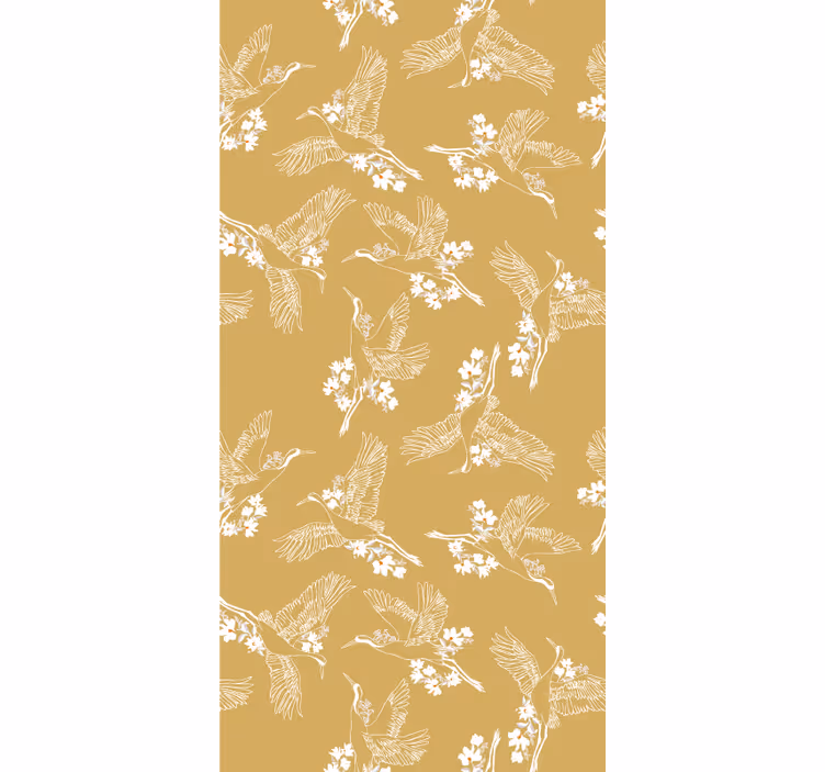 Graceful Avian Theme blind flowers and plants - TenStickers