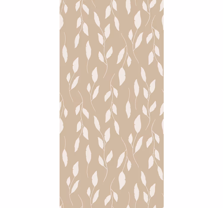 Delicate beige leaf pattern blind flowers and plants - TenStickers