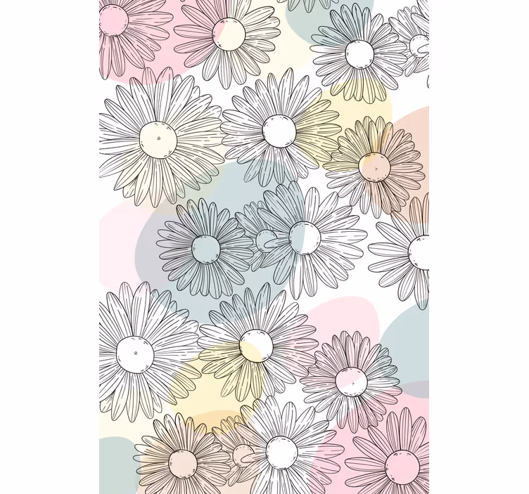 Daisies and Pastel Hues floral roller blind - TenStickers