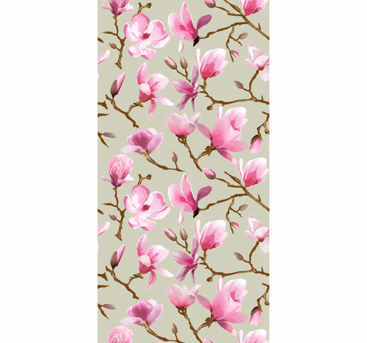 Pink mangolia bloom blind kitchen - TenStickers