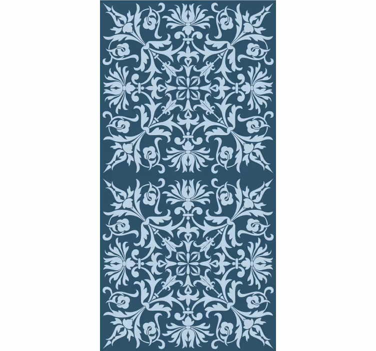French Provincial blue pattern blind flowers and plants - TenStickers
