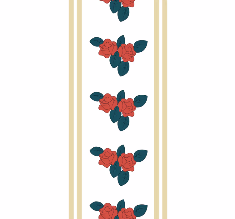 Rose pattern with leaves floral roller blind - TenStickers