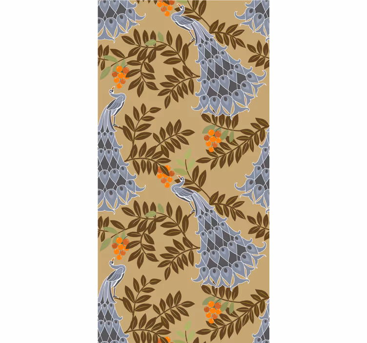 Graceful peacock design floral roller blind - TenStickers