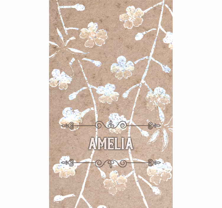 Beige floral design with name master bedroom shades - TenStickers