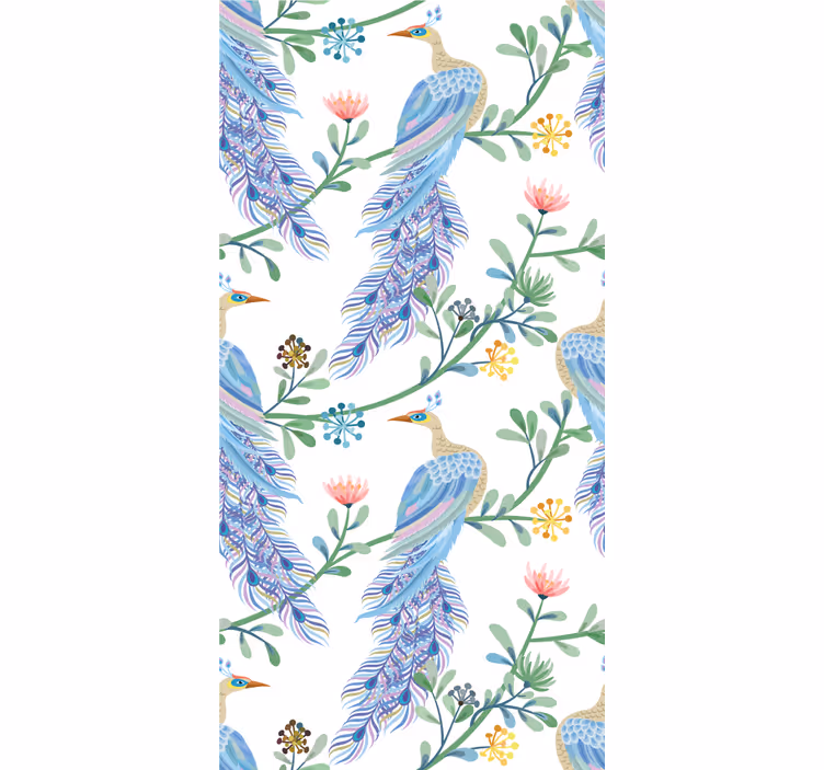 Peacock With Flowers blind flowers and plants - TenStickers