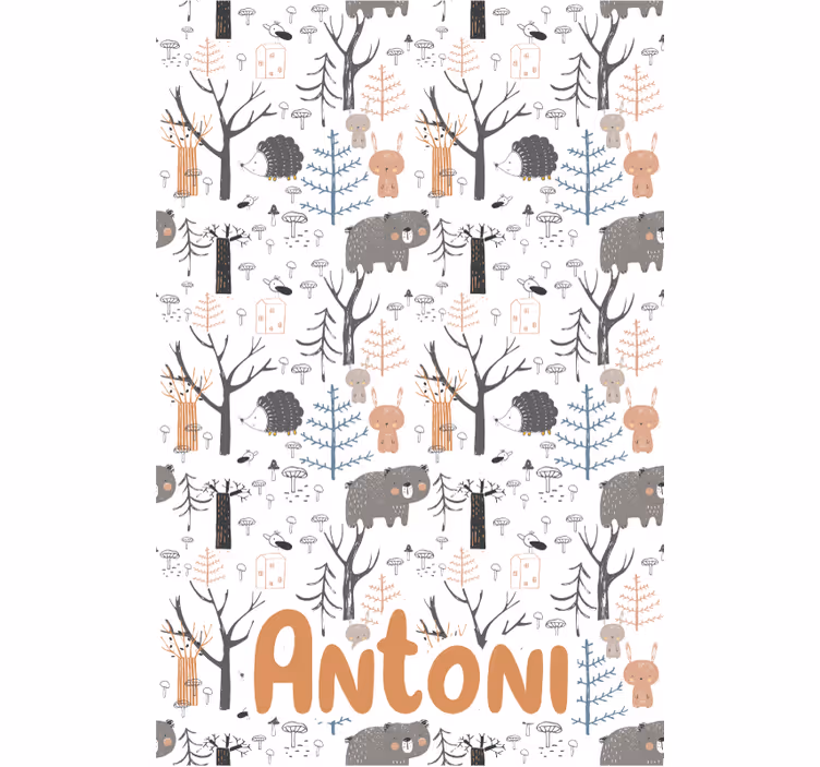 Scandinavian forest with animals Tree blind - TenStickers