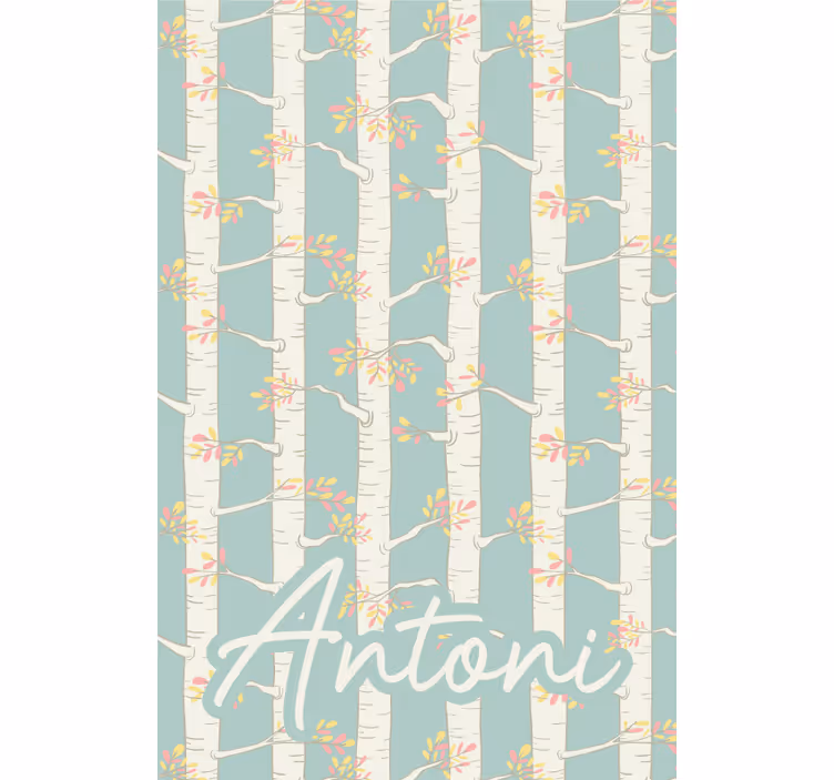 Birches with name tree blind - TenStickers