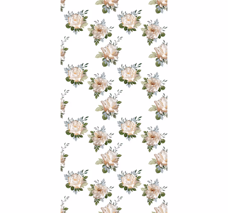 Delicate white arrangement floral roller blind - TenStickers