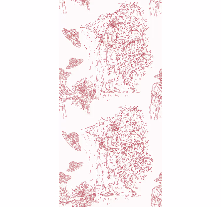 Harvest Scene Illustration blind flowers and plants - TenStickers