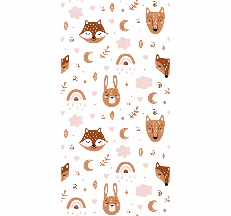 cute brown animals and rainbows Childrens blind - TenStickers
