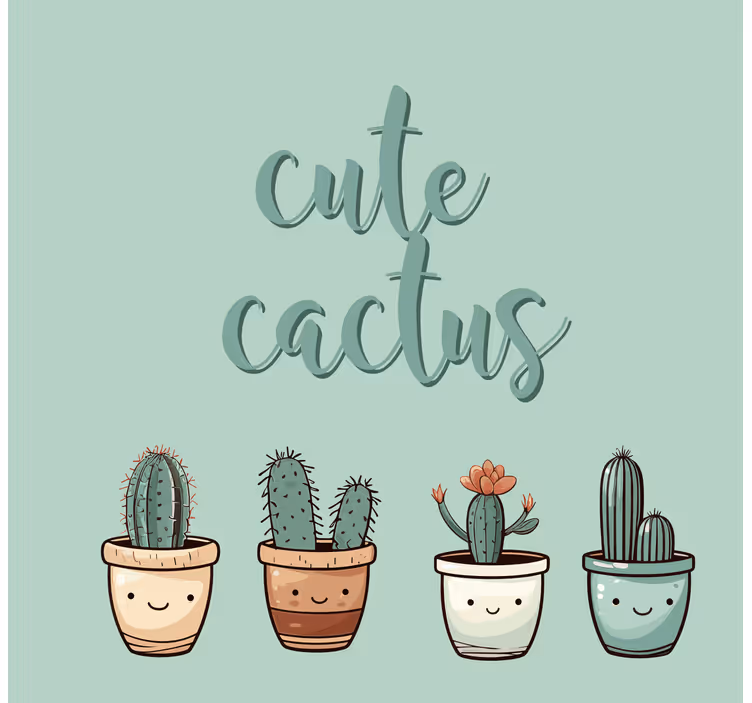 cute cactus  Kitchen blind - TenStickers