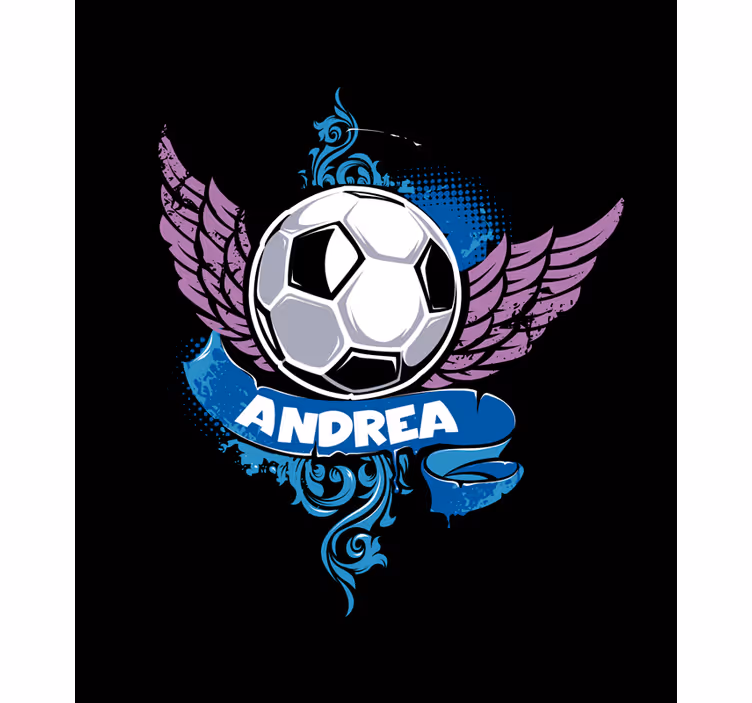 Flying ball with name football blind - TenStickers