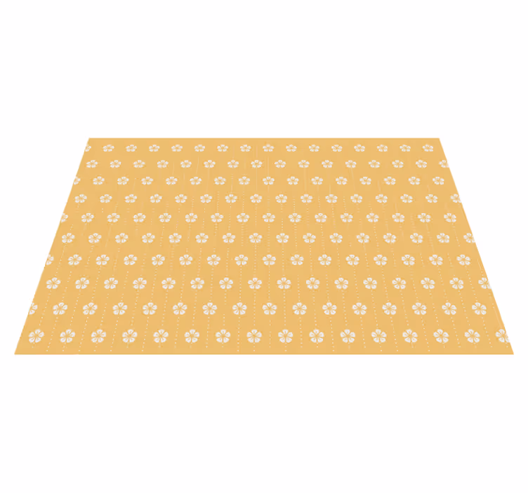 White flowers yellow floral placemats - TenStickers
