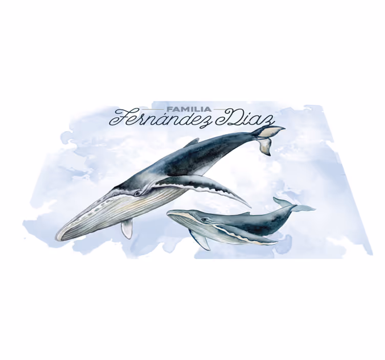 Whale family fish placemats - TenStickers