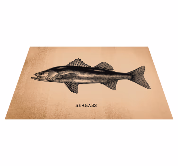 Original placemats seabass fish illustration - TenStickers