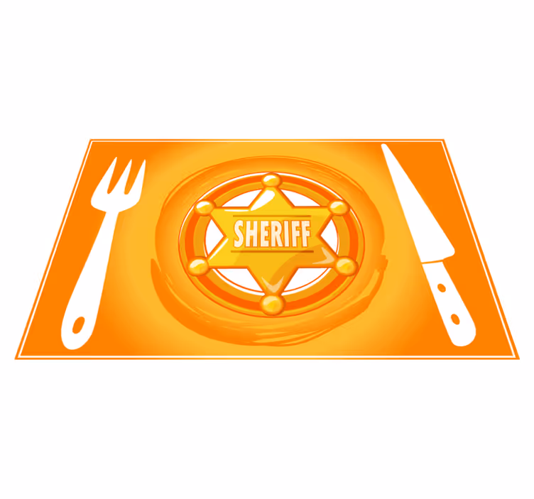 Cowboy star custom name children placemats - TenStickers