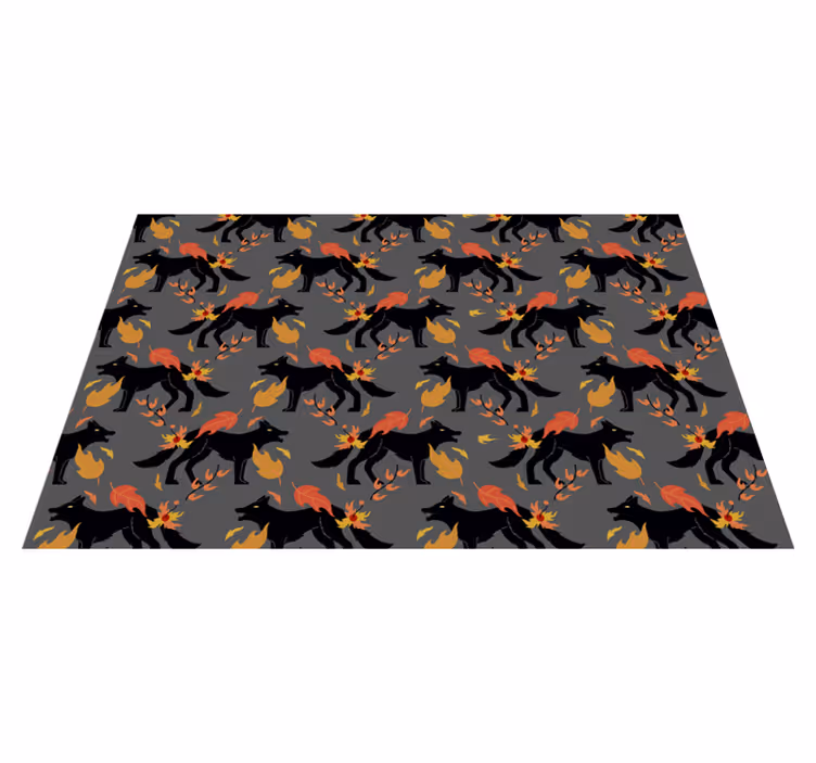 Halloween placemats foxes with flames - TenStickers