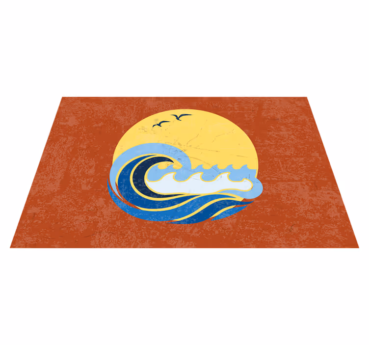 Sun, Beach and Wave 70's sun placemats - TenStickers