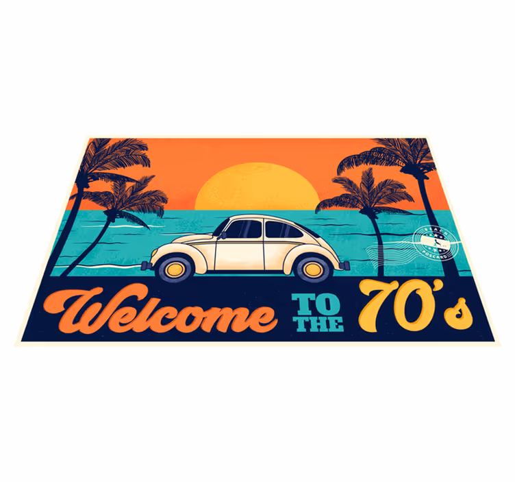 Elegant placemats retro 70's coastal vibes - TenStickers