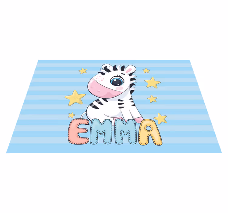 Cute Zebra with name Personalised placemats - TenStickers