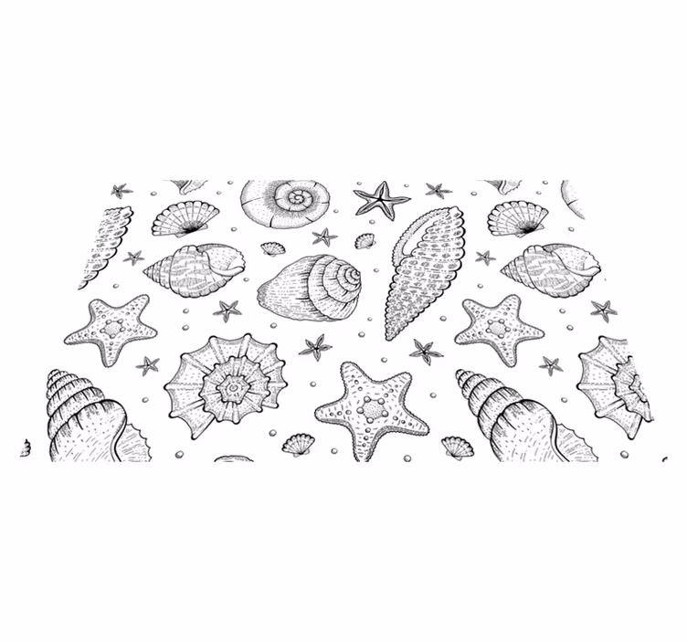 Marine life and seashells sea life placemats - TenStickers